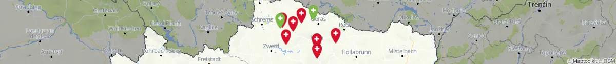Kartenansicht für Apotheken-Notdienste in der Nähe von Japons (Horn, Niederösterreich)
